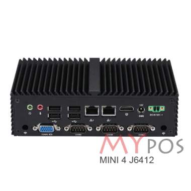myPOS EPIC J6412, 4GB, SSD 120 GB, 8 USB, 2 LAN, 12V3A, 5 СОМ, VGA, HDMI, черный корпус