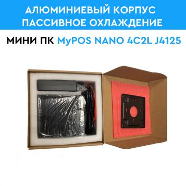 myPOS NANO 4C2L J4125, 4Gb, SSD 128 Gb, 4xCOM, 8xUSB, 2xLAN, WIFI, 12V3A, 2xHDMI, цвет черный,  без ОС